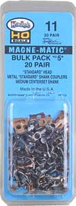 Kadee NO.5® Metal Couplers with phosphor bronze metal without draft gearboxes or lids. 20 pair.