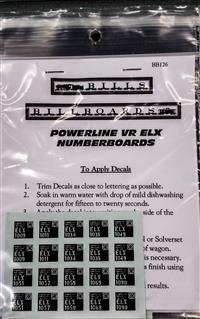 Powerline VR ELX Number Board Decals Powerline VR ELX Number Board Decals