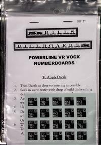Powerline VR VOCX Number Board Decals