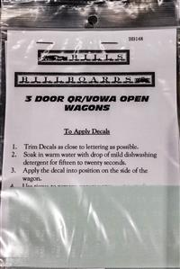 3 Door QR/ VOWA Open Wagons Decals - White