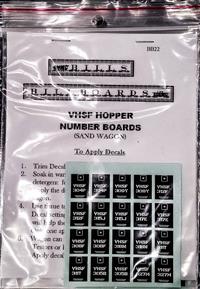 VHSF Hopper Number Board Decals - Sand Wagon