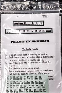 Numbers for Yellow GY Decals