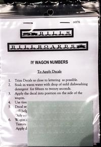 IY Wagon Number Decals - White